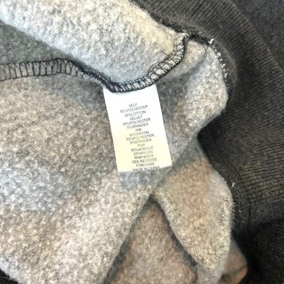 Freshman Sweatshirt Womens Small Gray Purple Velvet Chevron Y2K Dark Goth - Picture 9 of 10